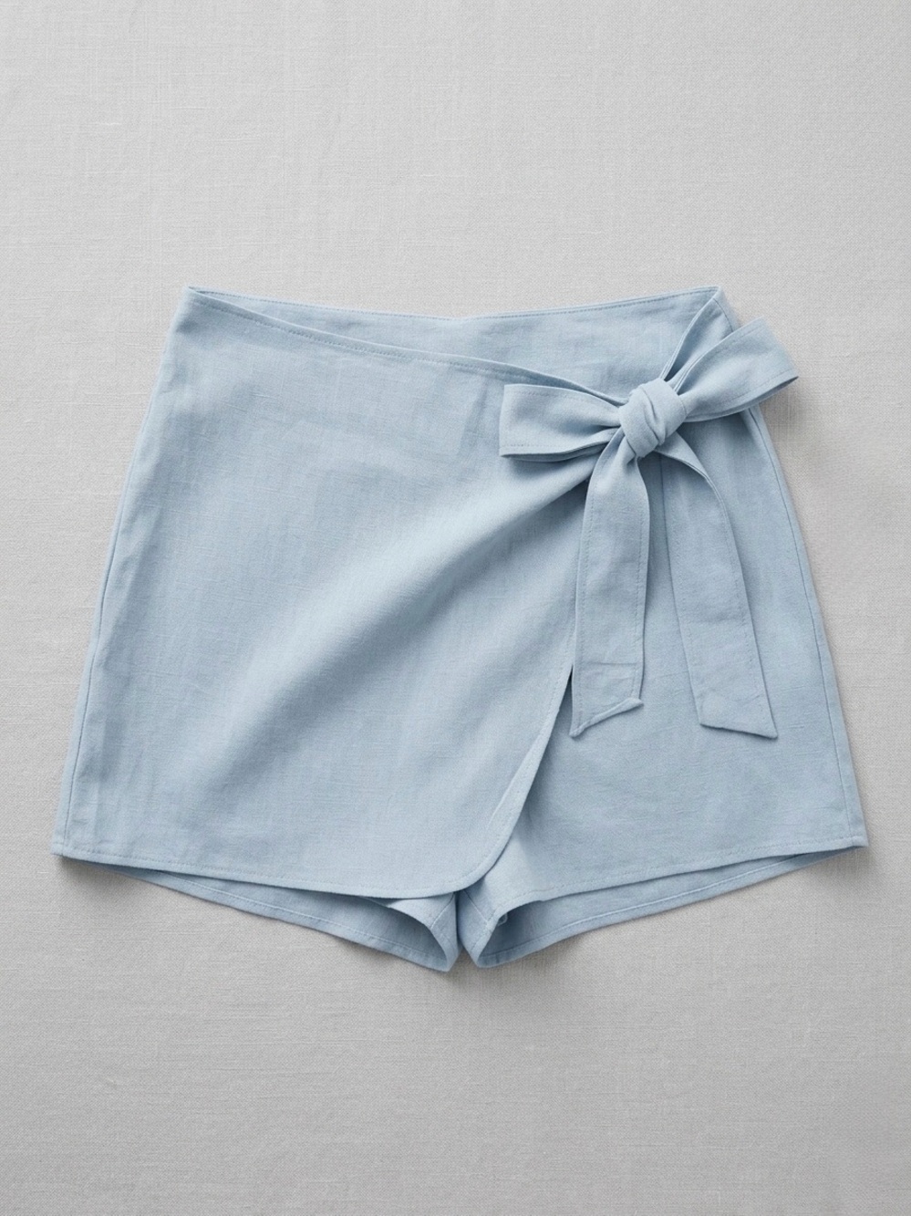 Black Swan Light Blue Tie-Waist Wrap Skort